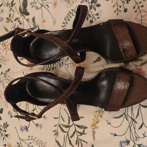 Nine West Women's Bronze Strappy Heels